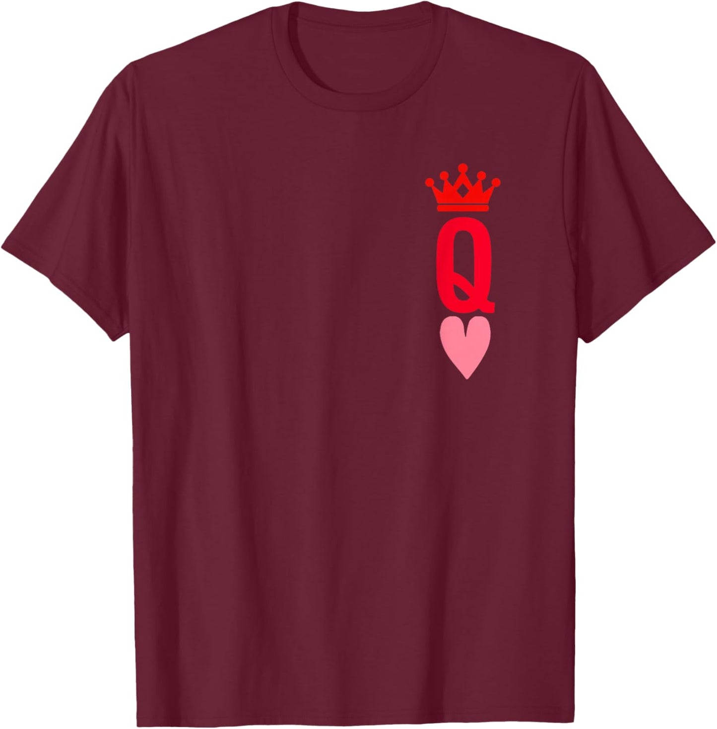Queen Heart Valentines T-Shirt - T-Shirt | Maroon
