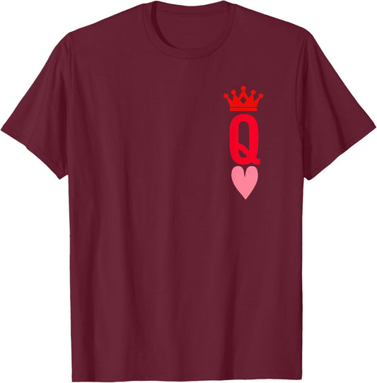 Queen Heart Valentines T-Shirt - T-Shirt | Maroon