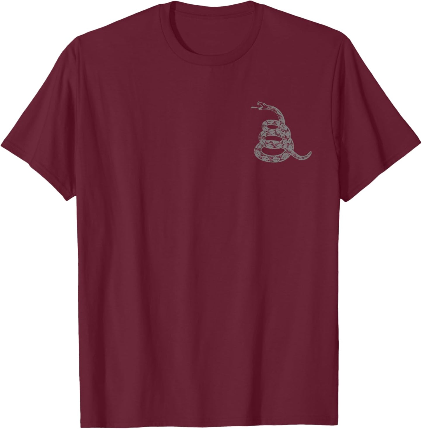 Gadsden Snake Gray Style T-Shirt - T-Shirt | Maroon