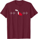 Malta Heartbeat Flag Souvenir Patriotic Men Women T-Shirt - T-Shirt | Maroon