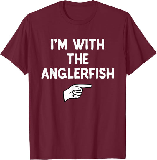 I’m with Anglerfish Halloween Matching Costume Angler-Fish T-Shirt - T-Shirt | Maroon