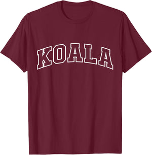 Koala Funny Athletic Lettering Costume Animal Lover T-Shirt - T-Shirt | Maroon