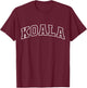Koala Funny Athletic Lettering Costume Animal Lover T-Shirt - T-Shirt | Maroon