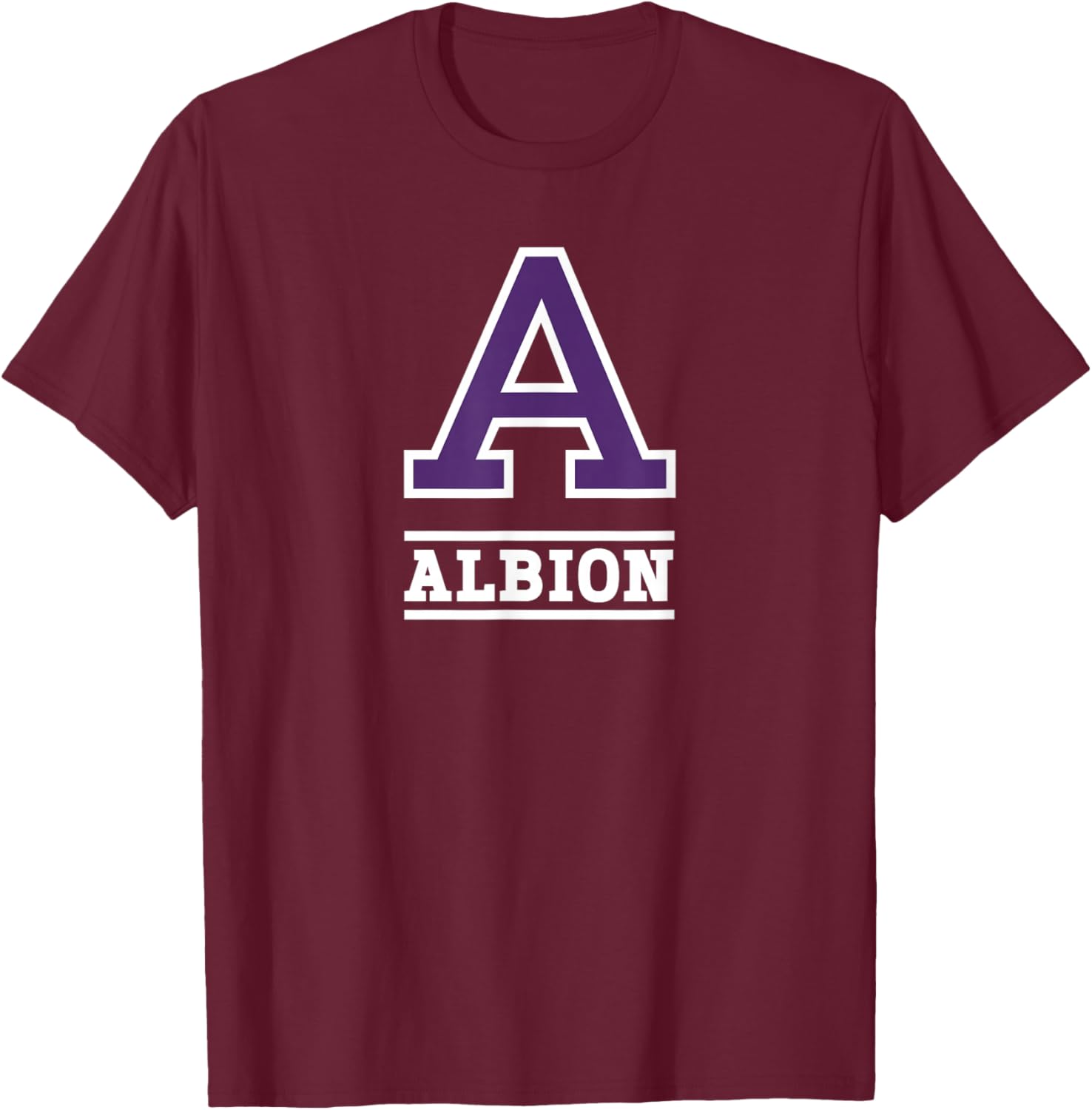 Albion College Britons Primary Logo T-Shirt - T-Shirt | Maroon