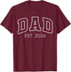 Promoted to Dad Est 2026 Lettering First Time Daddy to Be T-Shirt - T-Shirt | Maroon