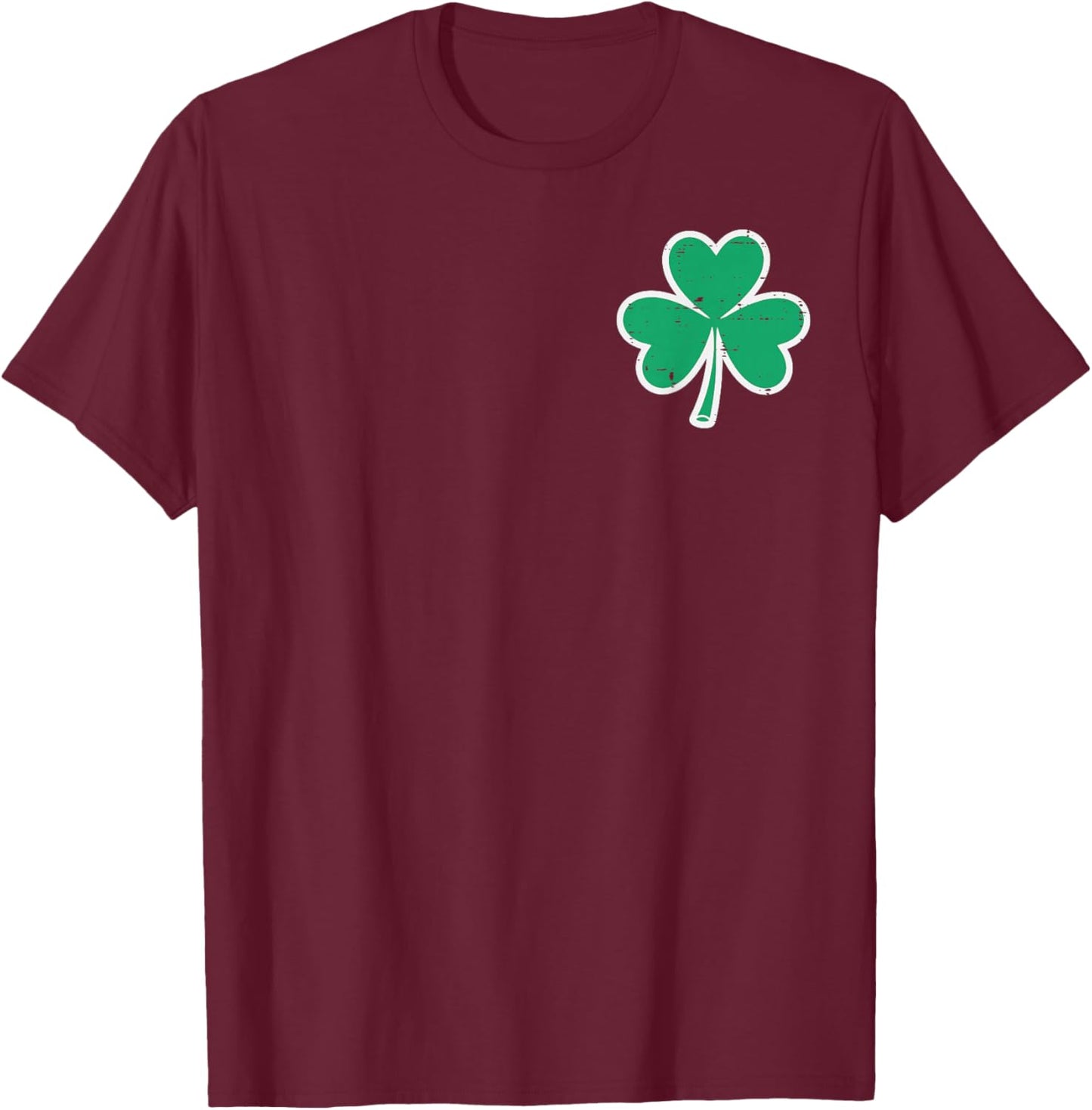 St Patricks Day Clover Pocket Saint Pattys Men Women Kids T-Shirt - T-Shirt | Maroon