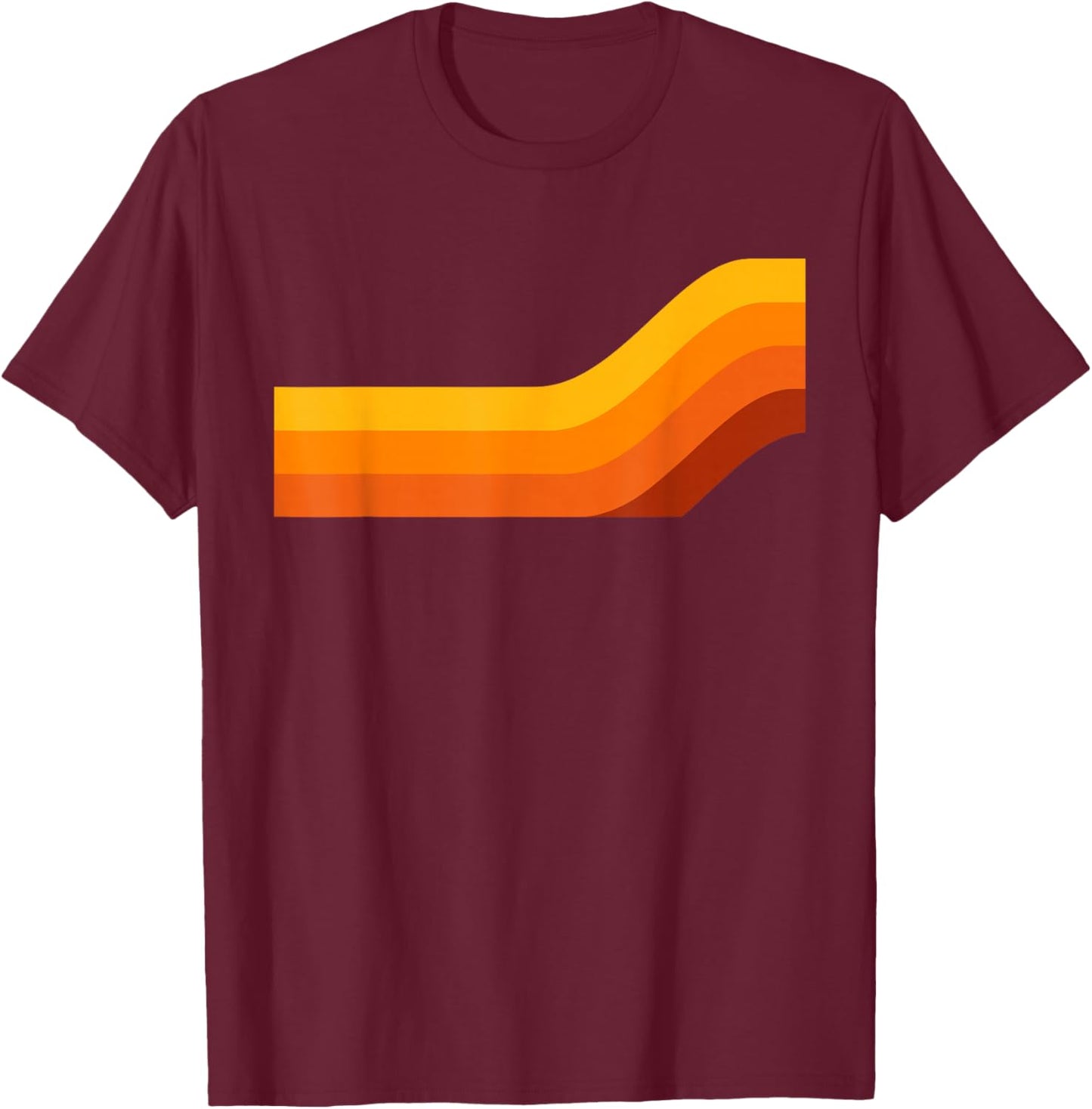 Pop Art, Retro, 1960s Vintage Modernism Graphic, Stripes T-Shirt - T-Shirt | Maroon