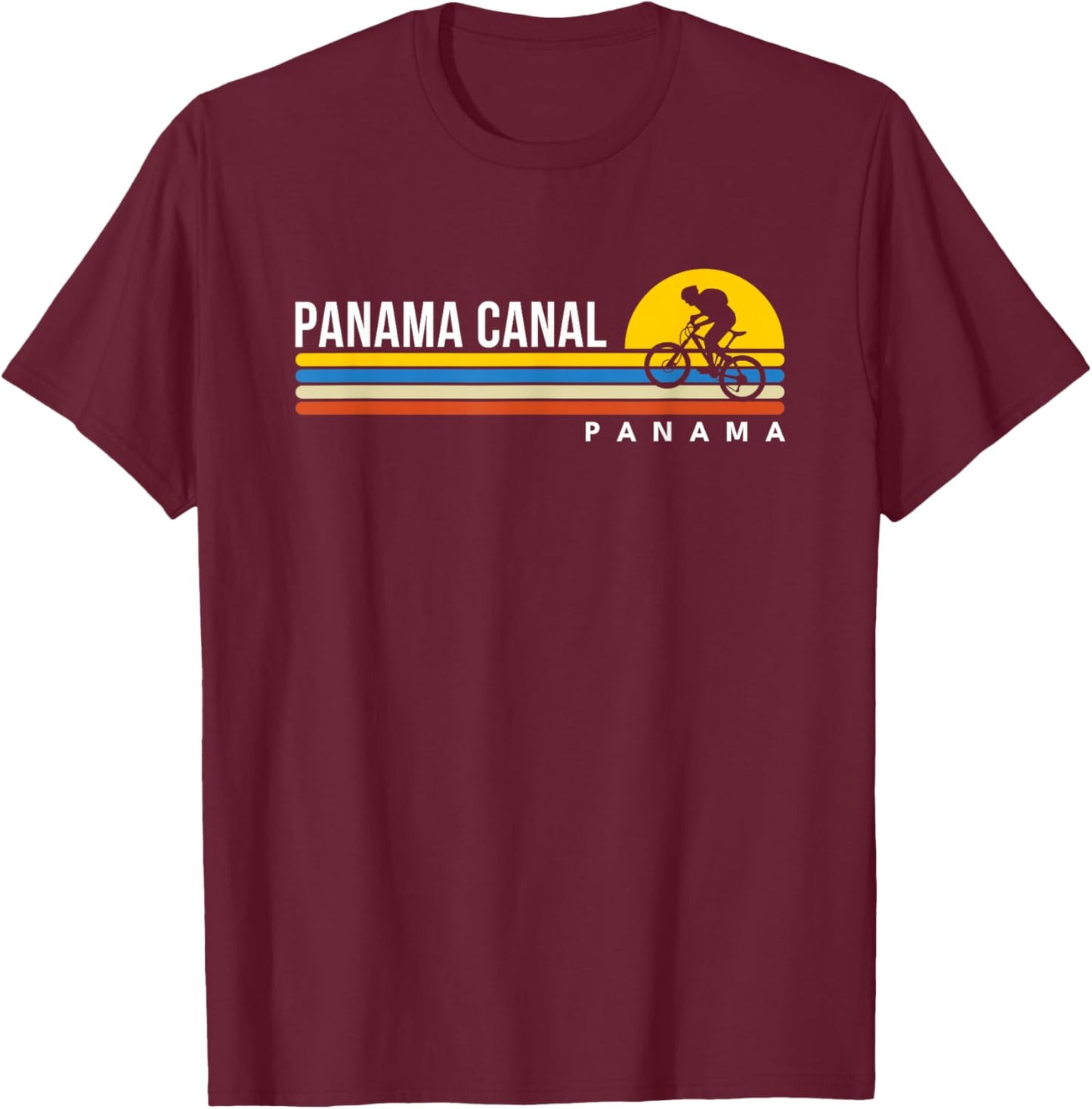 Panama Canal Souvenirs Biking T-Shirt - T-Shirt | Maroon