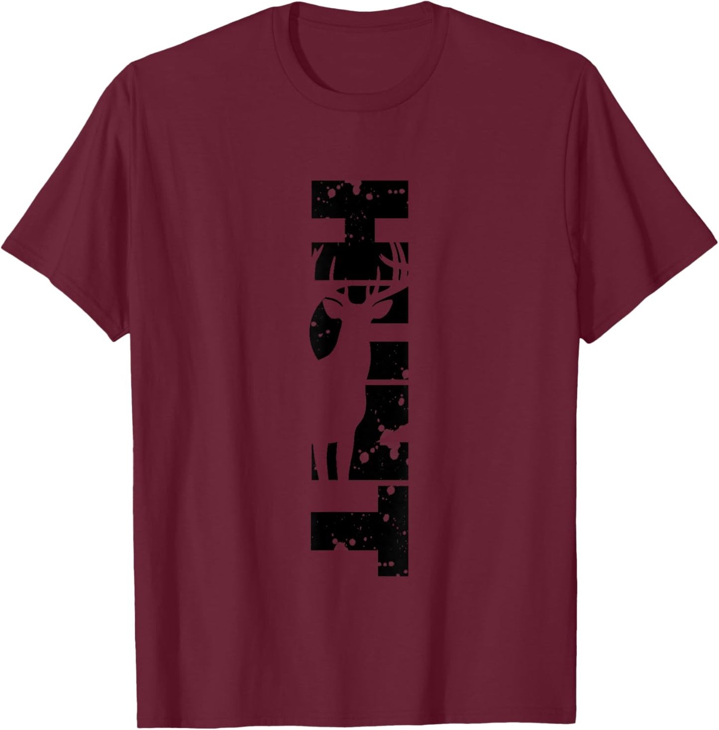 Outdoor Antlers Elk Deer Hunting T-Shirt - T-Shirt | Maroon