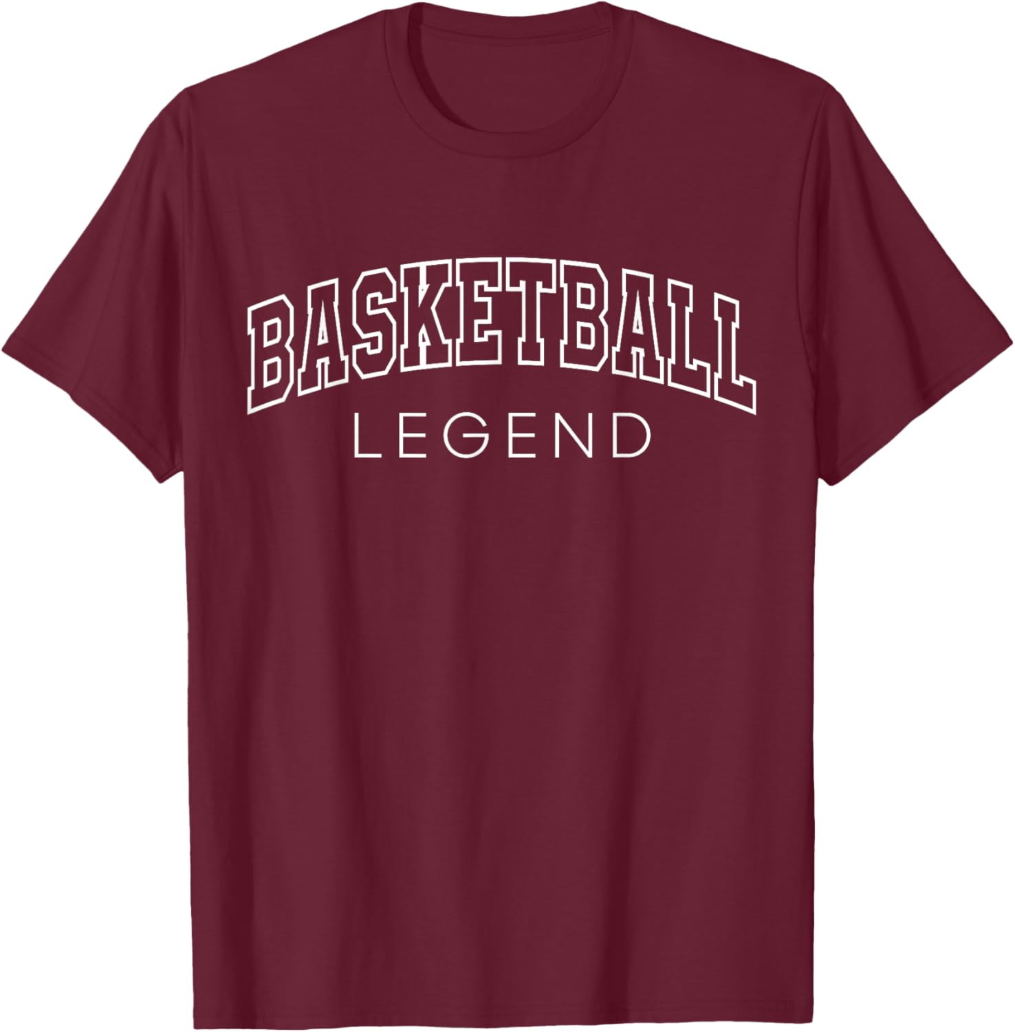 Basketball Legend Funny Athletic Lettering Team Player Coach T-Shirt - T-Shirt | Maroon