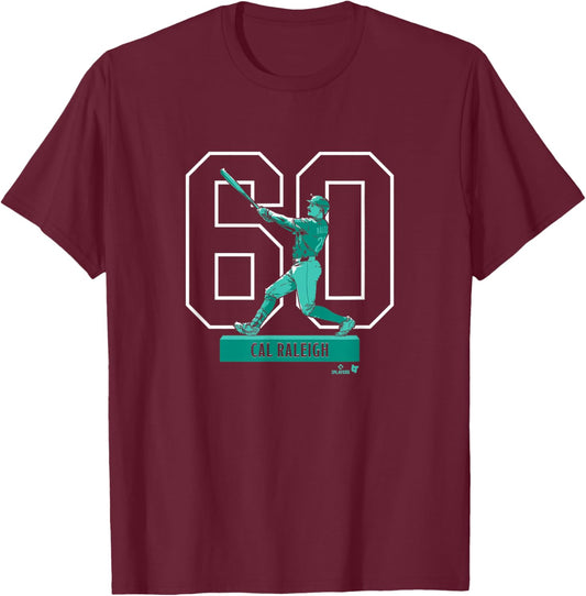 Cal Raleigh - Historic Home Run Season - Seattle Baseball T-Shirt - T-Shirt | Maroon