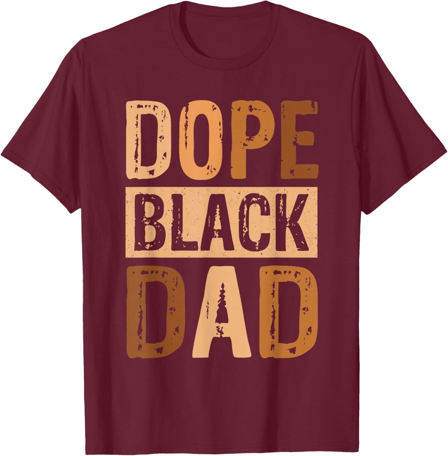 Dope Black Dad Melanin African American Family Matching T-Shirt - T-Shirt | Maroon