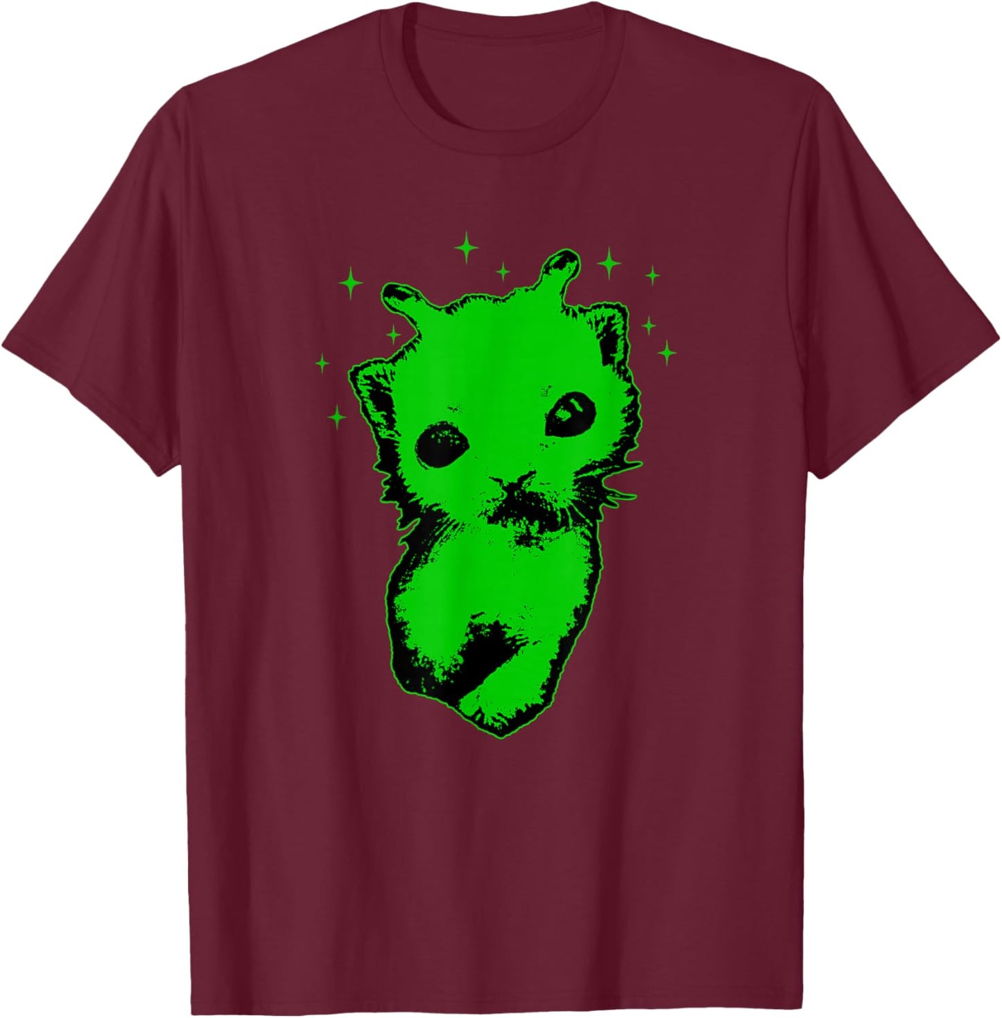 Gnarp Cat Silly Alien Cat Meme Brainrot Meme Funny Silly Cat T-Shirt - T-Shirt | Maroon