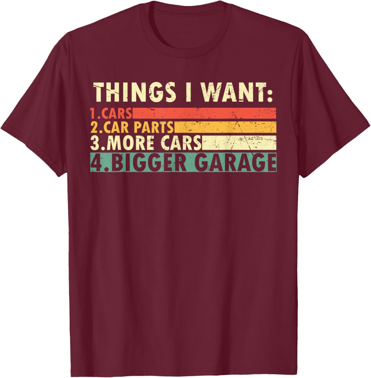 Funny Mechanic Things I Want Car Parts Garage Mechanic T-Shirt - T-Shirt | Maroon