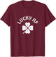 Lucky AF Shamrock St Patricks Day Clover Irish Luck T-Shirt - T-Shirt | Maroon