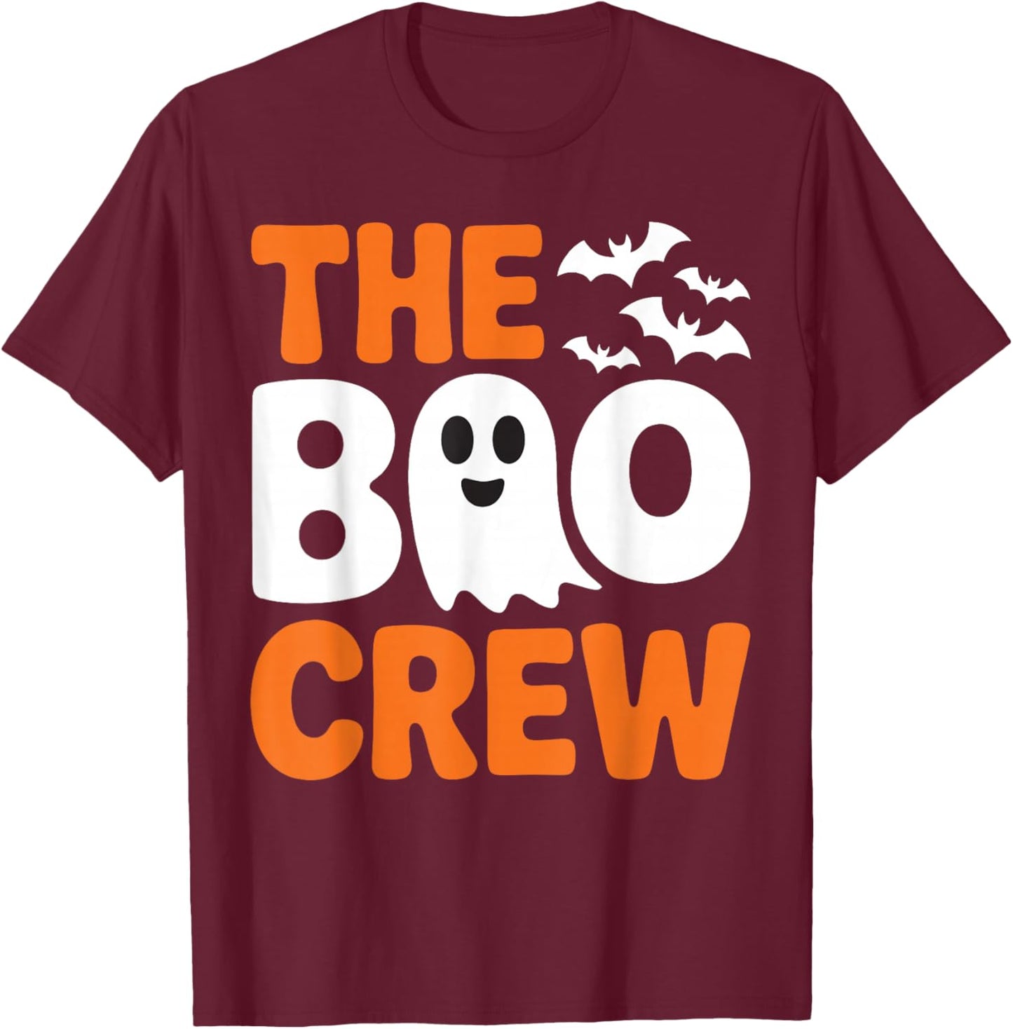 The Boo Crew Comedy Ghost Spooky Season Outfit T-Shirt - T-Shirt | Maroon