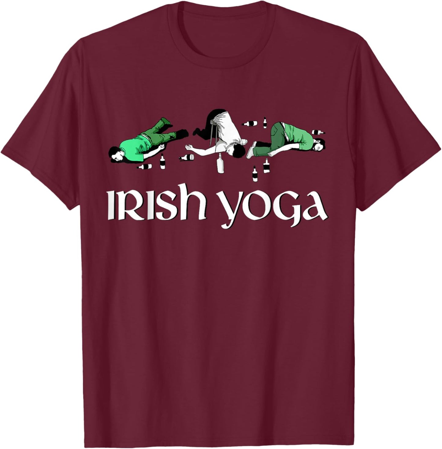 St Patricks Day Irish Yoga T-Shirt - T-Shirt | Maroon