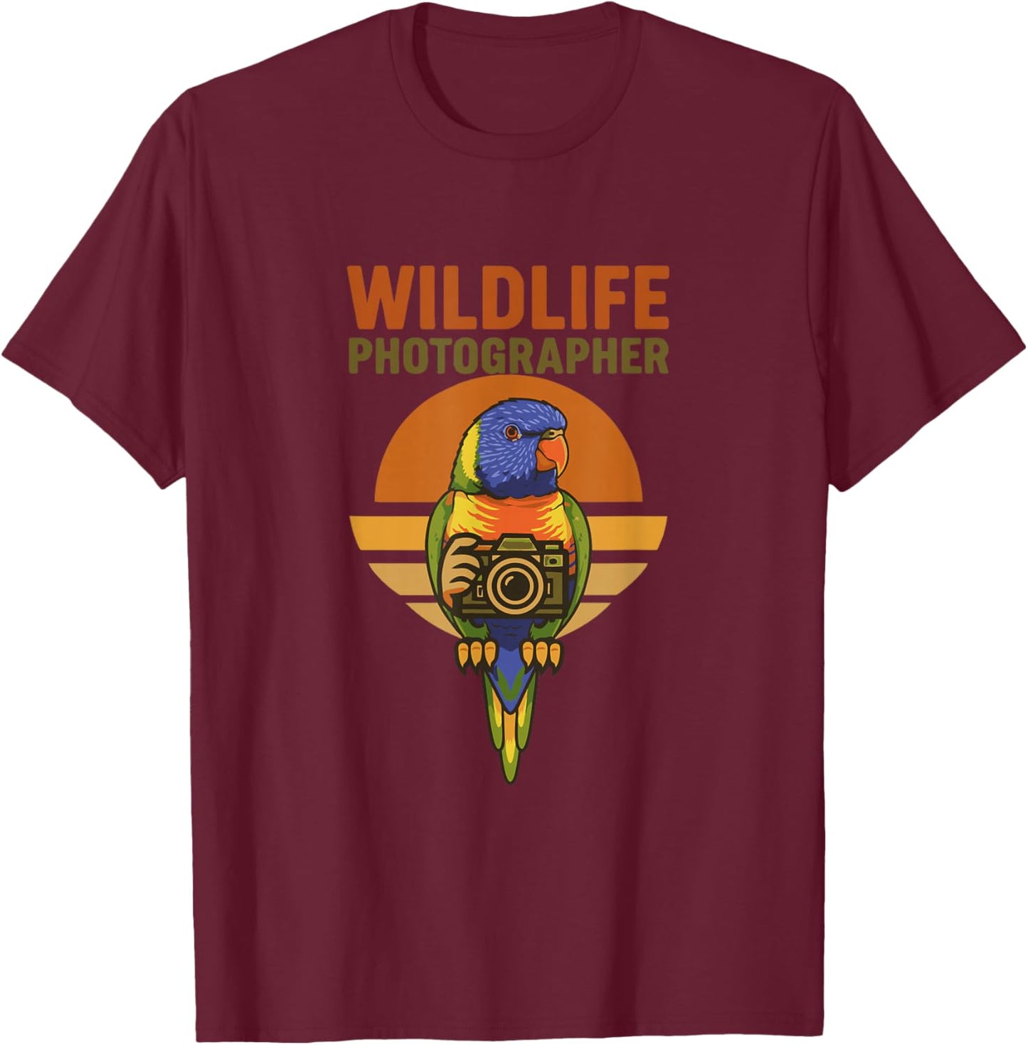 Wildlife Photographer Lorikeet Bird Camera Photography T-Shirt - T-Shirt | Maroon