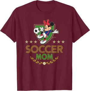 Disney Soccer Mom Sports Minnie Mouse Mother's Day T-Shirt - T-Shirt | Maroon