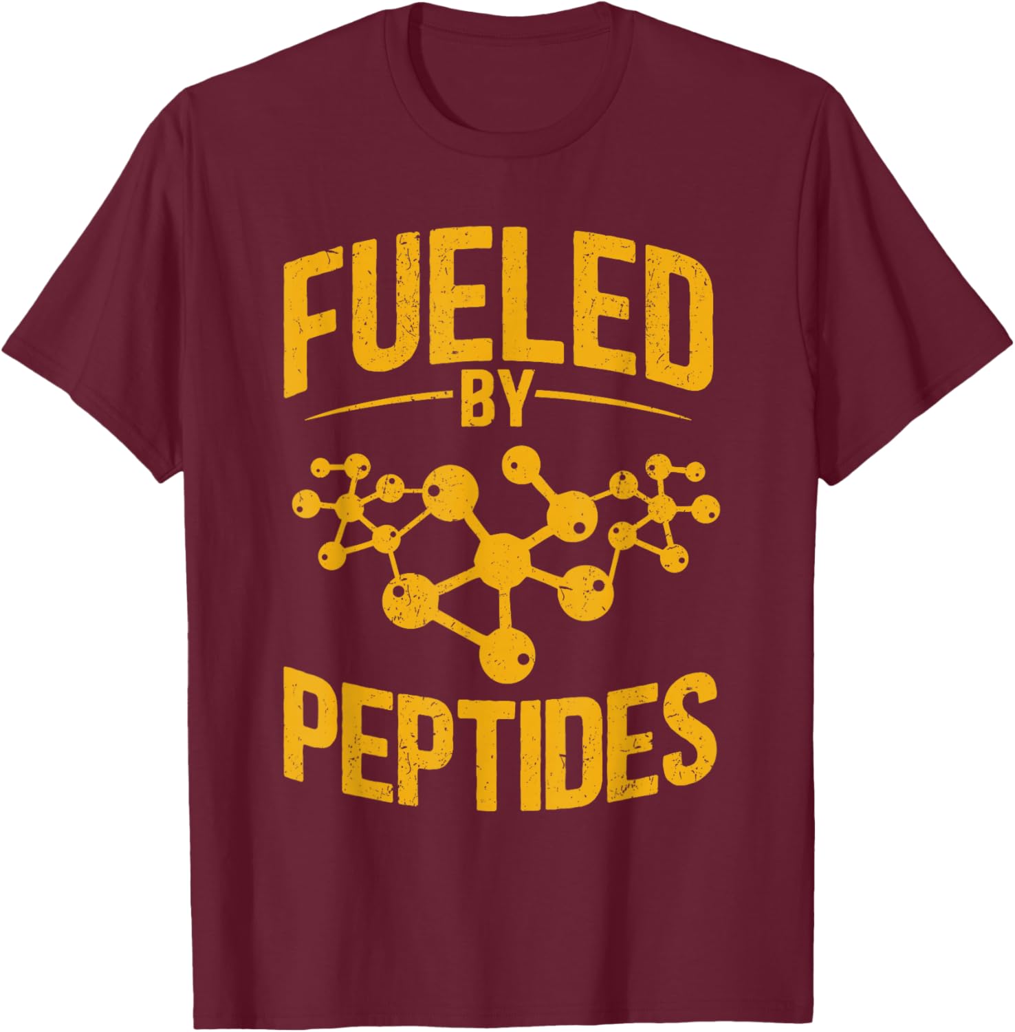 Fueled By Peptides Bodybuilding Science T-Shirt - T-Shirt | Maroon
