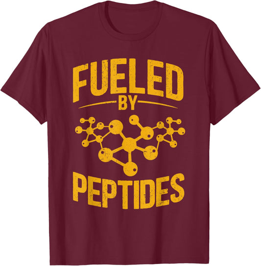 Fueled By Peptides Bodybuilding Science T-Shirt - T-Shirt | Maroon