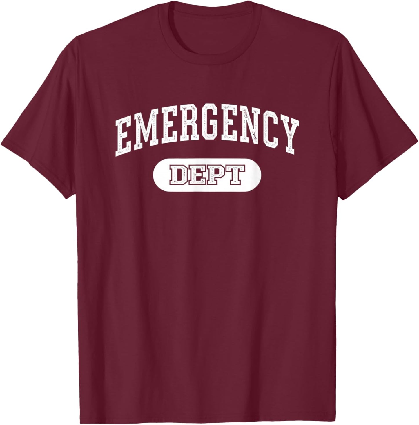 Nurse Emergency Dept Retro Collegiate ER Emergency Room T-Shirt - T-Shirt | Maroon