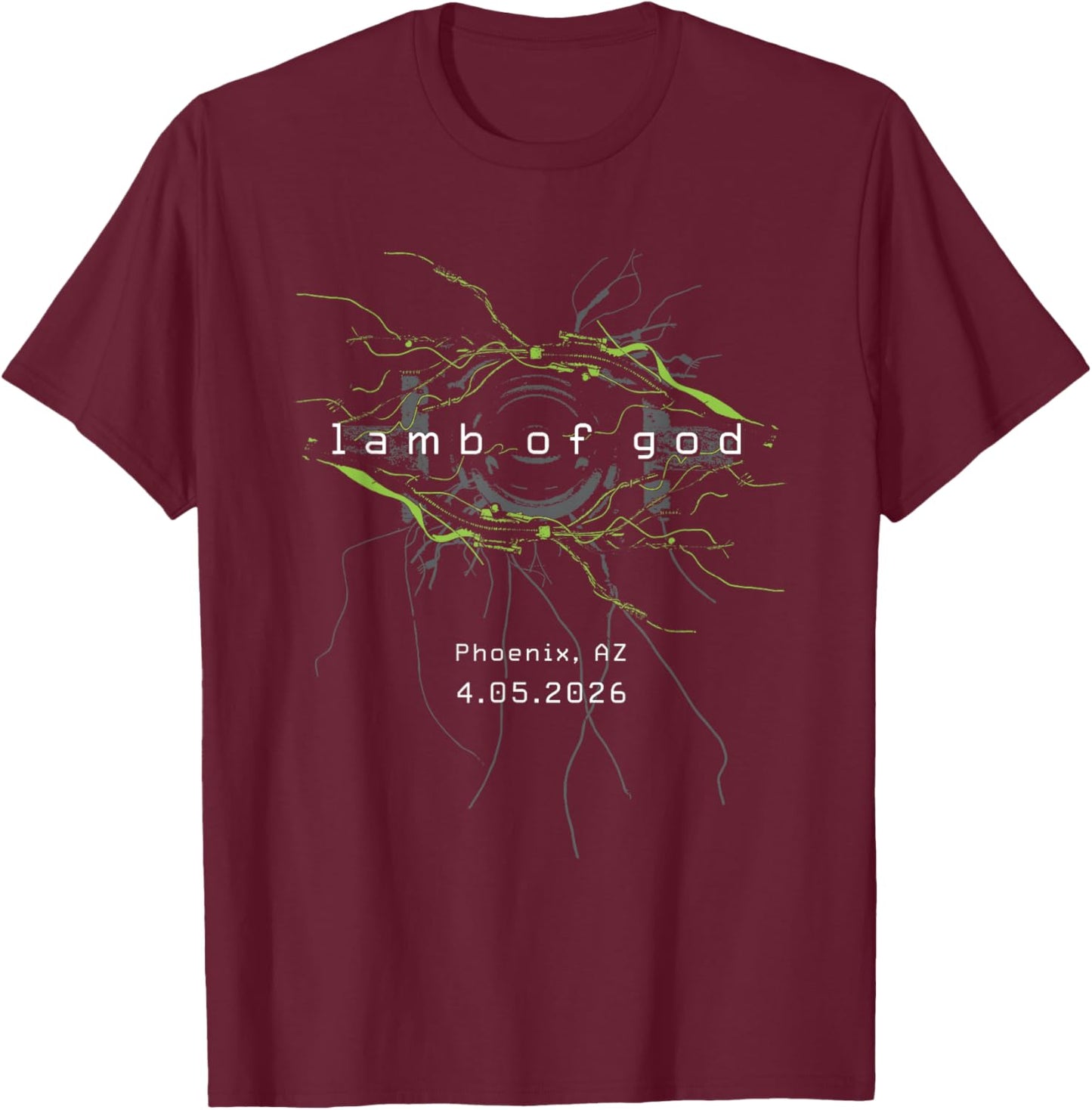 Lamb of God Into Oblivion Tour Phoenix T-Shirt - T-Shirt | Maroon