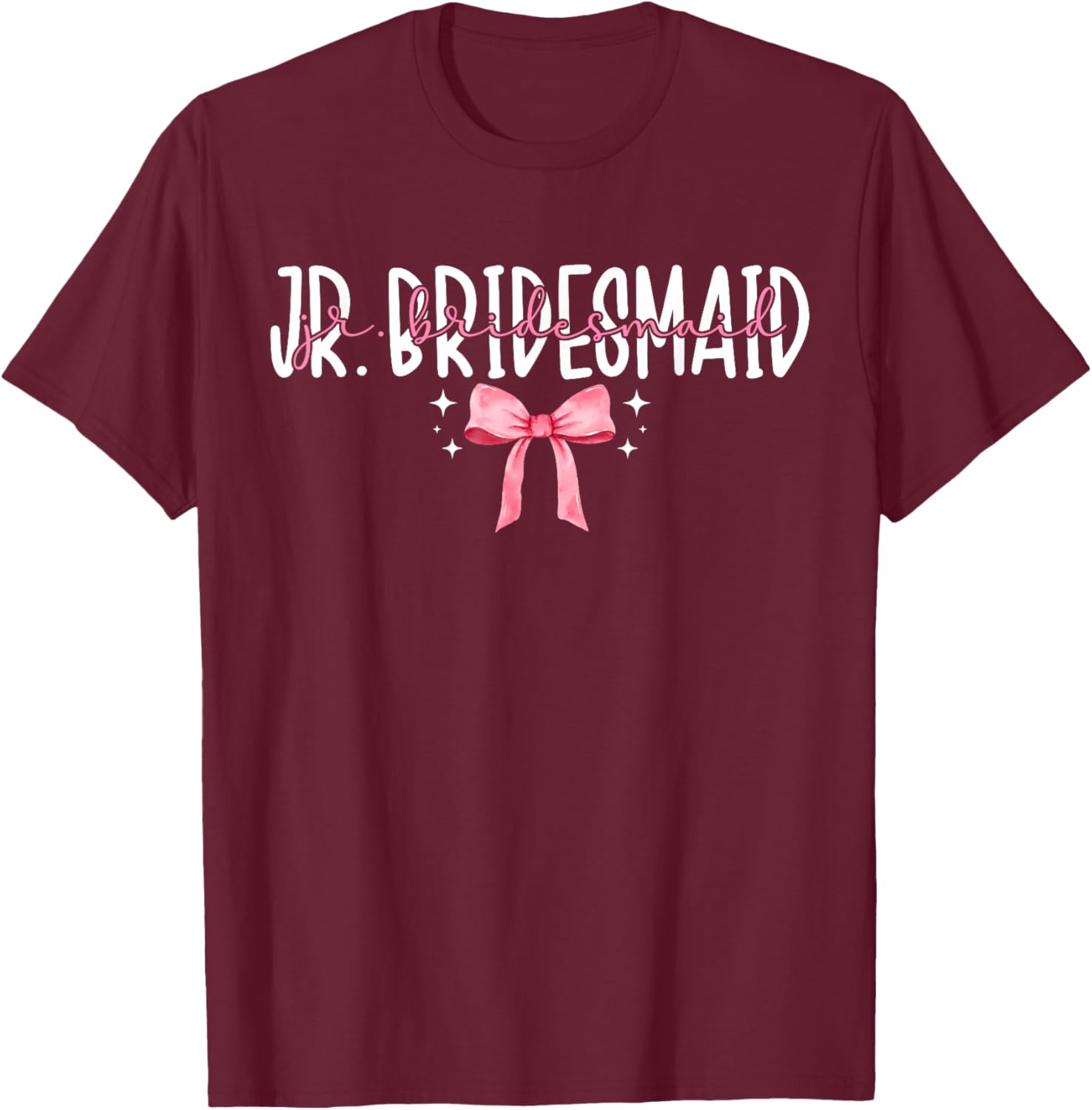 Junior Bridesmaid Wedding Junior Bridesmaid Party Coquette T-Shirt - T-Shirt | Maroon