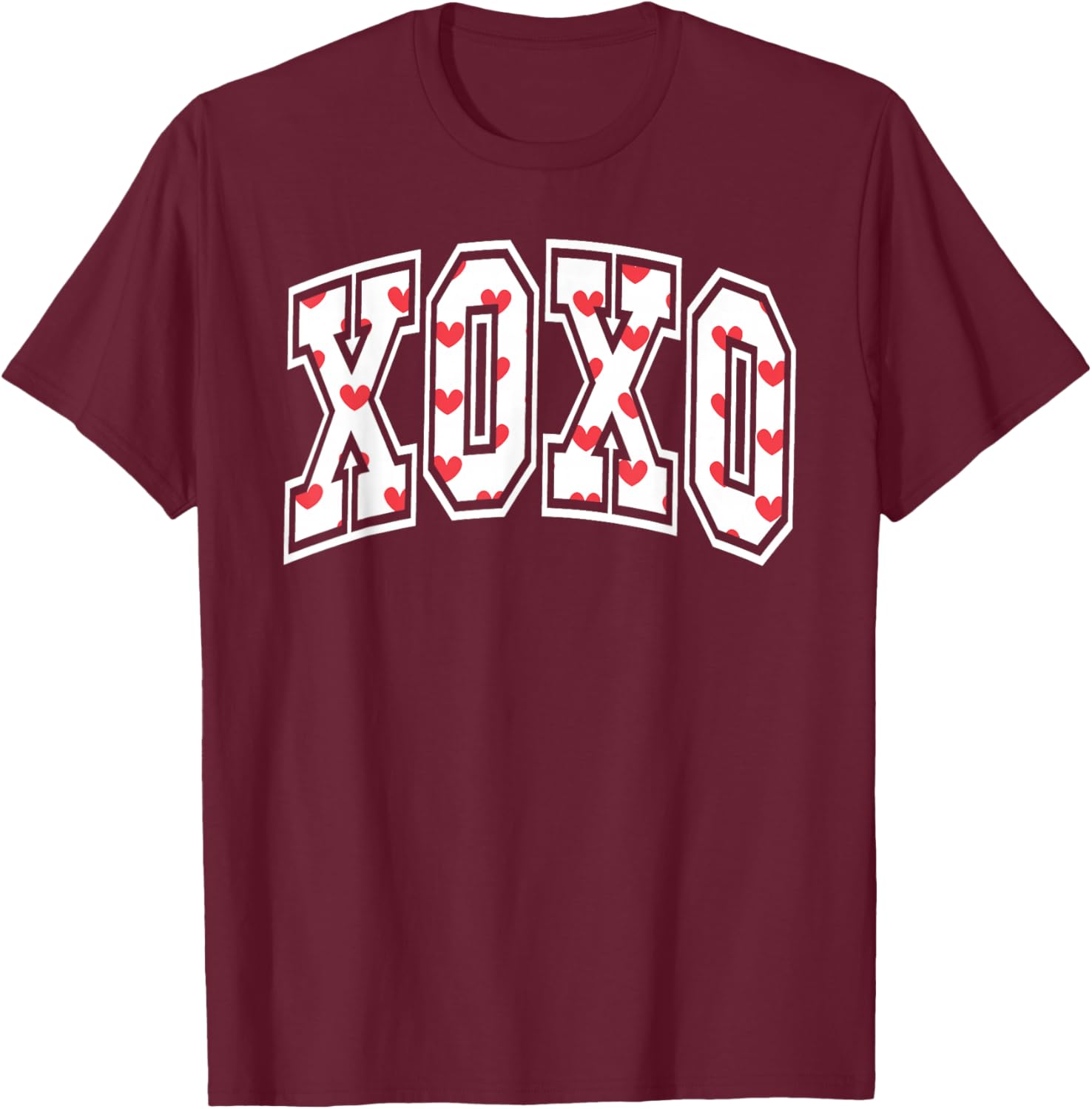 XOXO Valentine Heart Retro Valentine Gifts Women T-Shirt - T-Shirt | Maroon