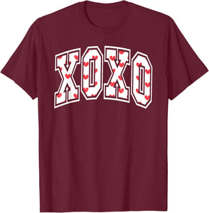 XOXO Valentine Heart Retro Valentine Gifts Women T-Shirt - T-Shirt | Maroon