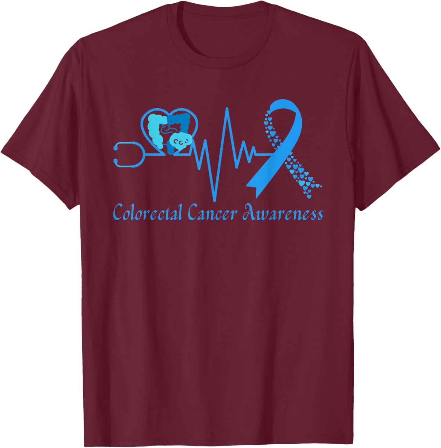 Heart Ribbon T-Shirt - T-Shirt | Maroon