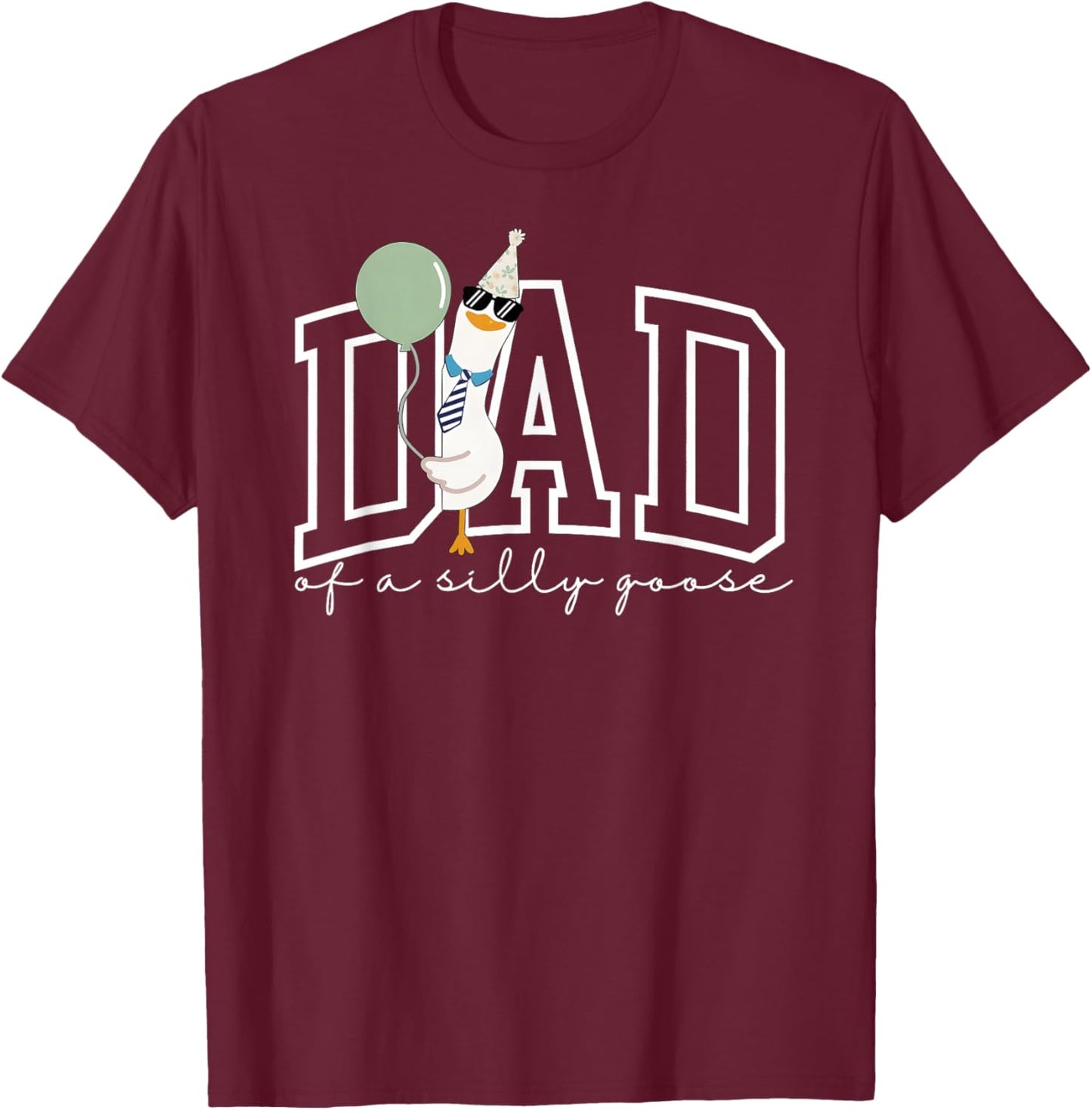 One Silly Goose Dad Papa 1st First Birthday Family Matching T-Shirt - T-Shirt | Maroon