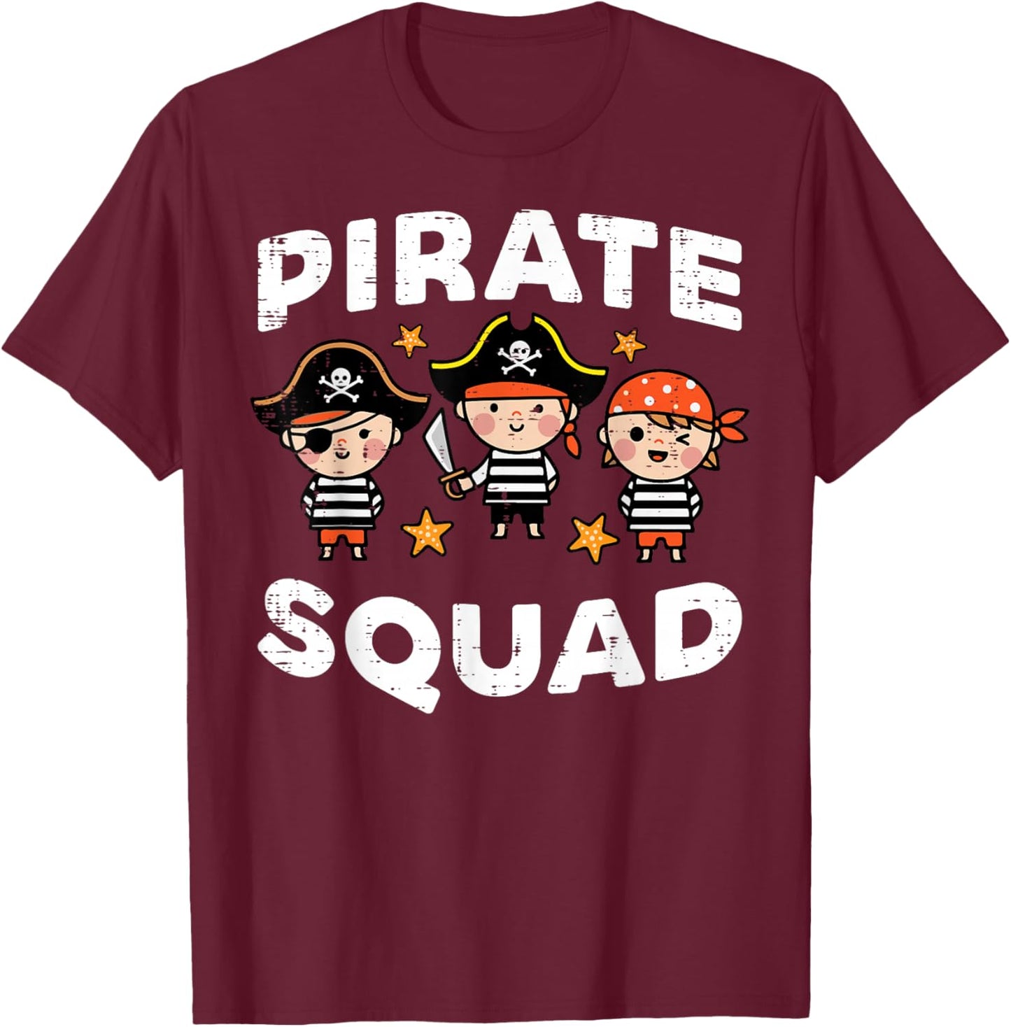 Pirate Squad Cute Team Crew Matching Boys Girls Kids Toddler T-Shirt - T-Shirt | Maroon