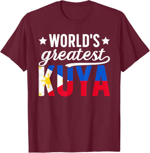 World's Greatest Kuya Filipino Older Brother T-Shirt - T-Shirt | Maroon