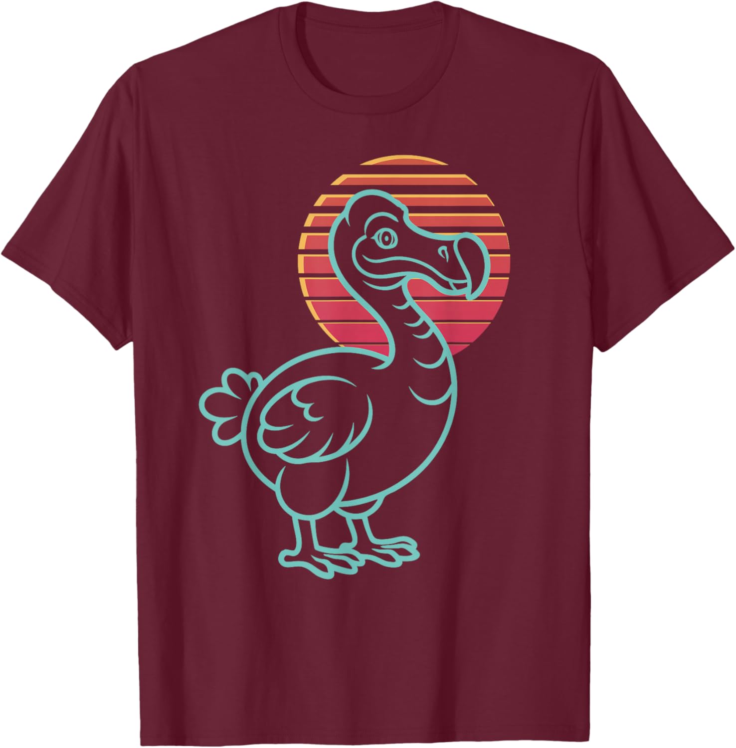 Dodo Lover Bird Animal Retro Synthwave 80s T-Shirt - T-Shirt | Maroon