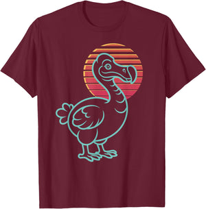 Dodo Lover Bird Animal Retro Synthwave 80s T-Shirt - T-Shirt | Maroon