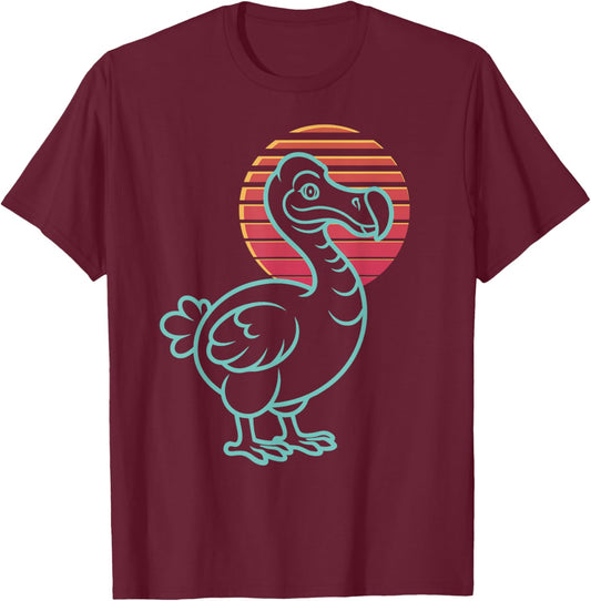 Dodo Lover Bird Animal Retro Synthwave 80s T-Shirt - T-Shirt | Maroon