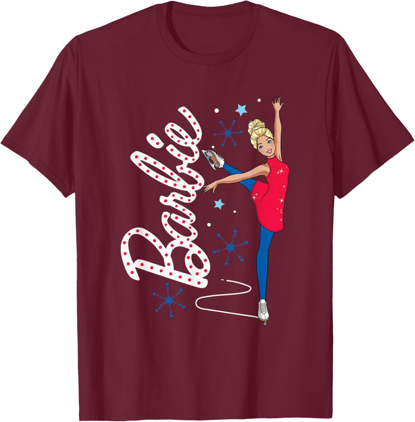 Barbie Ice Skating T-Shirt - T-Shirt | Maroon