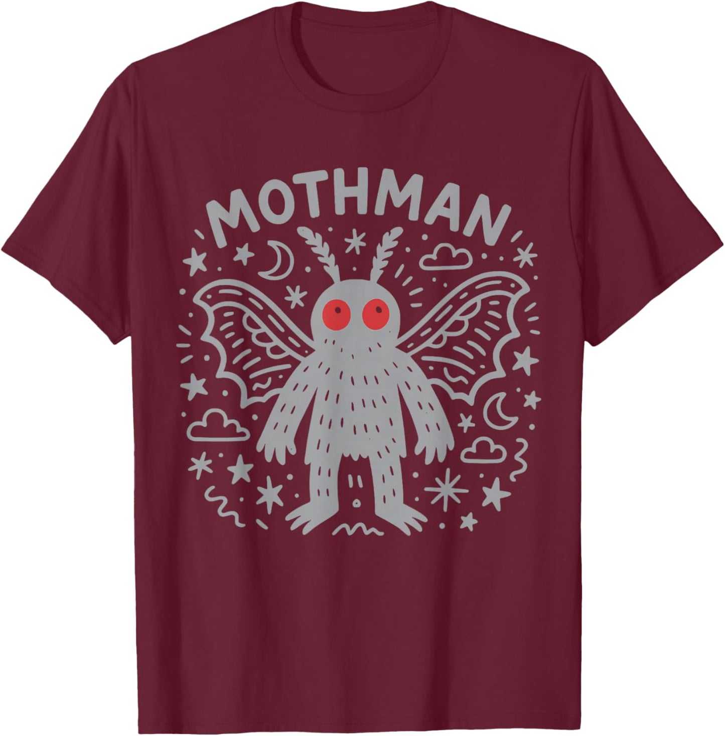 Mothman Cryptid Mythical Creature Folk Horror Women Men T-Shirt - T-Shirt | Maroon
