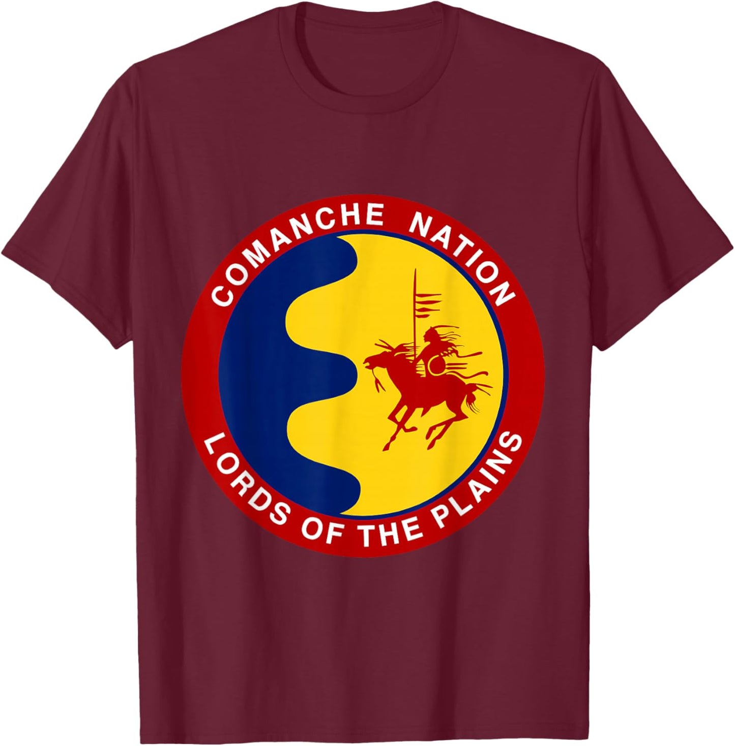 Comanche Nation Flag T-Shirt - T-Shirt | Maroon