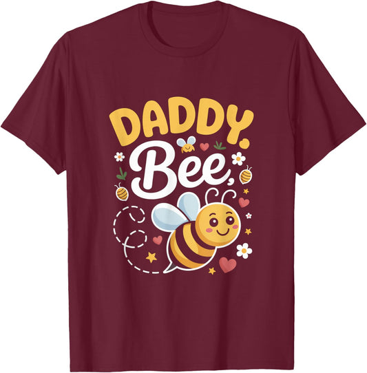 Daddy Bee Cute Fathers Day Bumblebee Daddy T-Shirt - T-Shirt | Maroon