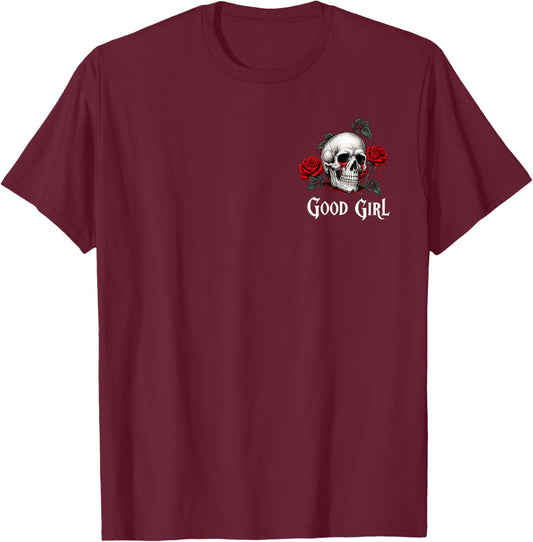 (2 Sided) Spread Those Pages Like a Good Girl Dark Romance T-Shirt - T-Shirt | Maroon