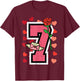 Number 7 Valentines Day 6 7 Matching Couple Kids Boys Youth T-Shirt - T-Shirt | Maroon