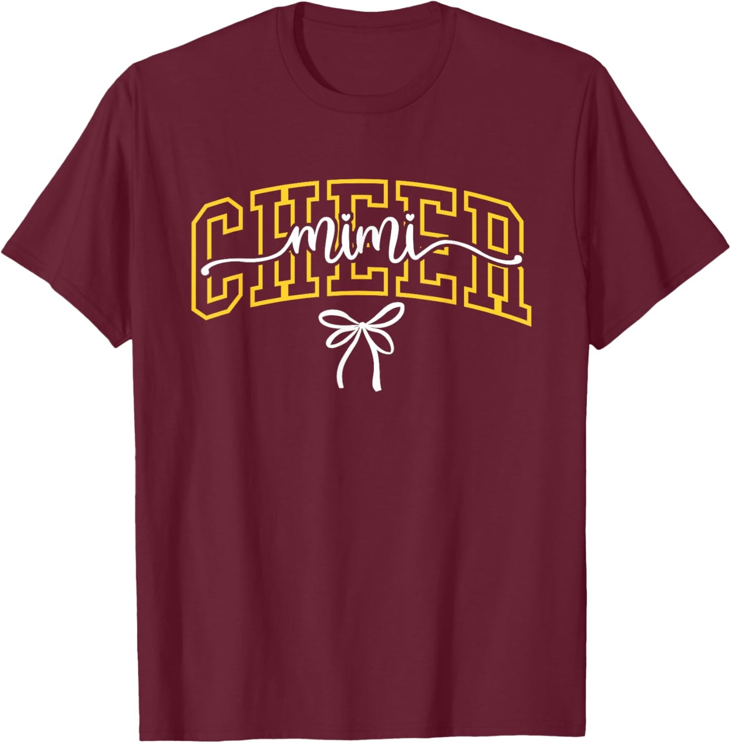 Cheer Mimi Chearleading Grandma High School Black Gold T-Shirt - T-Shirt | Maroon