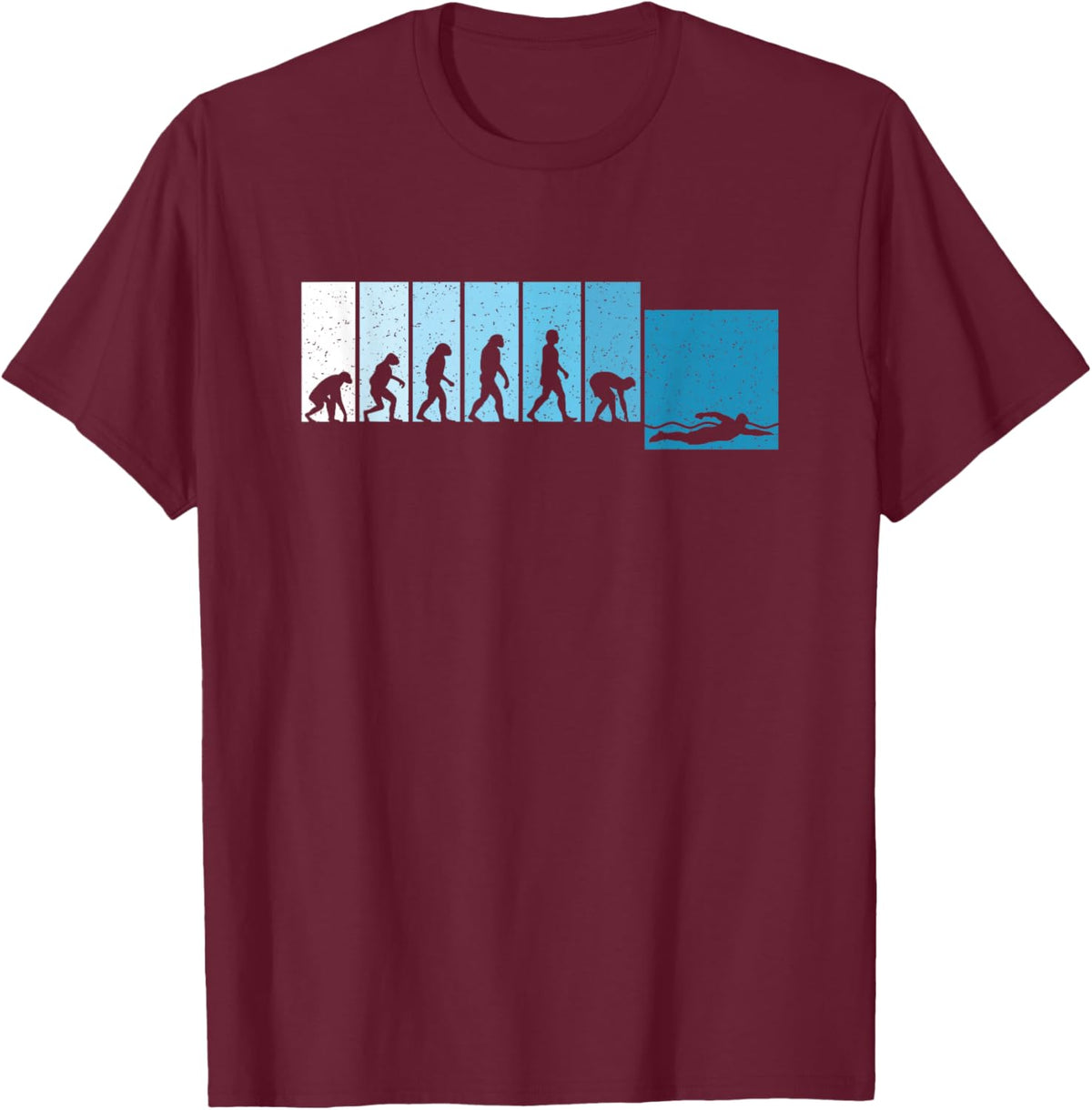 Swimming Evolution Swim Funny Swimmer Men Boys Kids T-Shirt - T-Shirt | Maroon