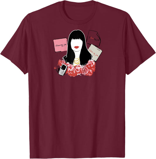 The Devil Wears Prada Andy I Love My Job Roses Raglan Baseball T-Shirt - T-Shirt | Maroon