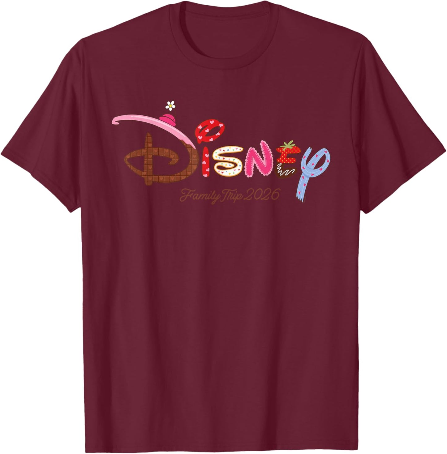 Disney Sweet Treat Hearts Family Trip Vacation Matching 2026 T-Shirt - T-Shirt | Maroon