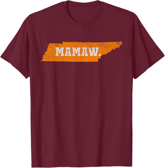 Retro Tennessee Mamaw for Tennessee Grandma Mama Mother T-Shirt - T-Shirt | Maroon