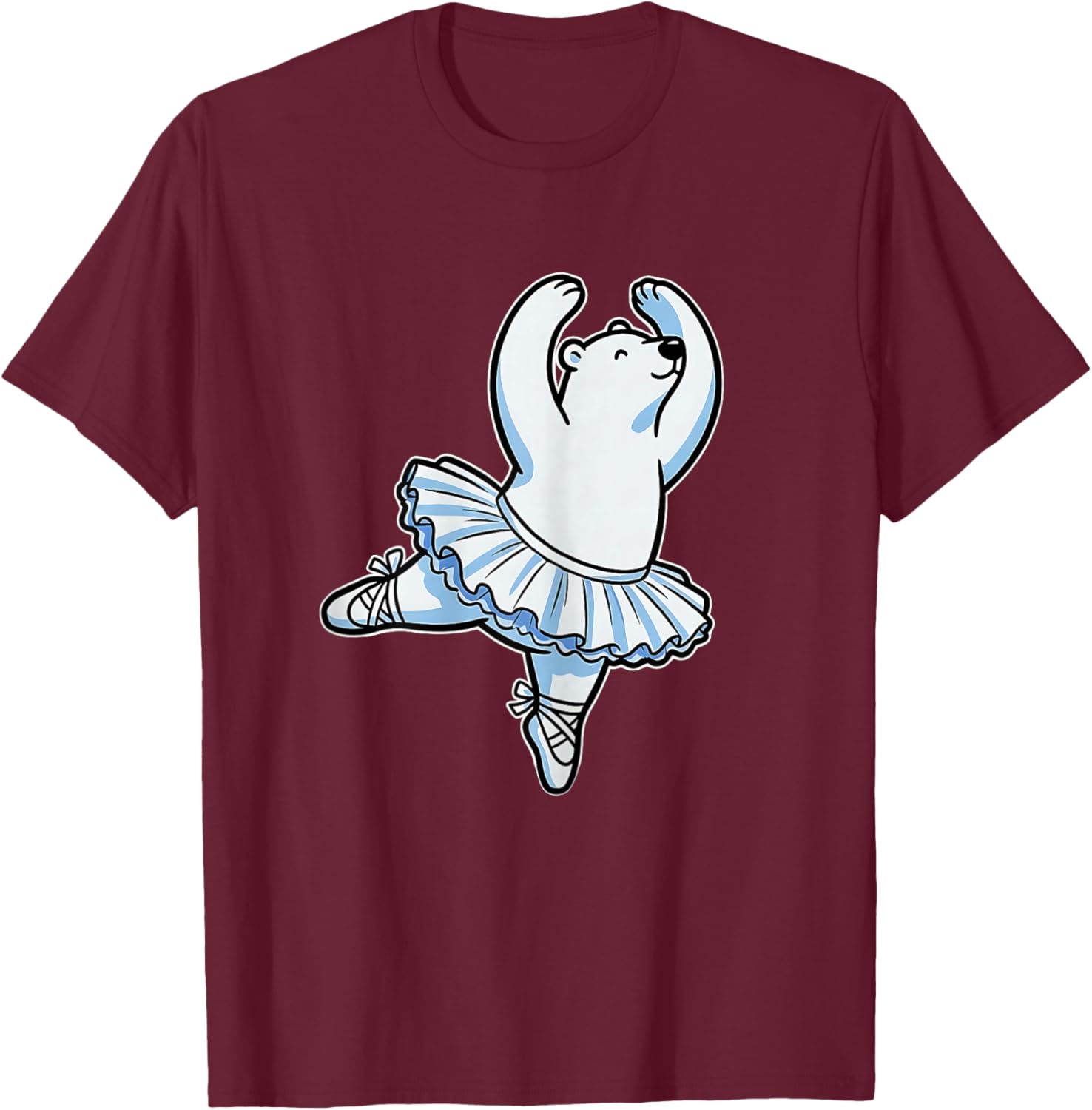 Bearina Cute Polar Bear Ballerina Pun Ballet Dance Fans #2 T-Shirt - T-Shirt | Maroon