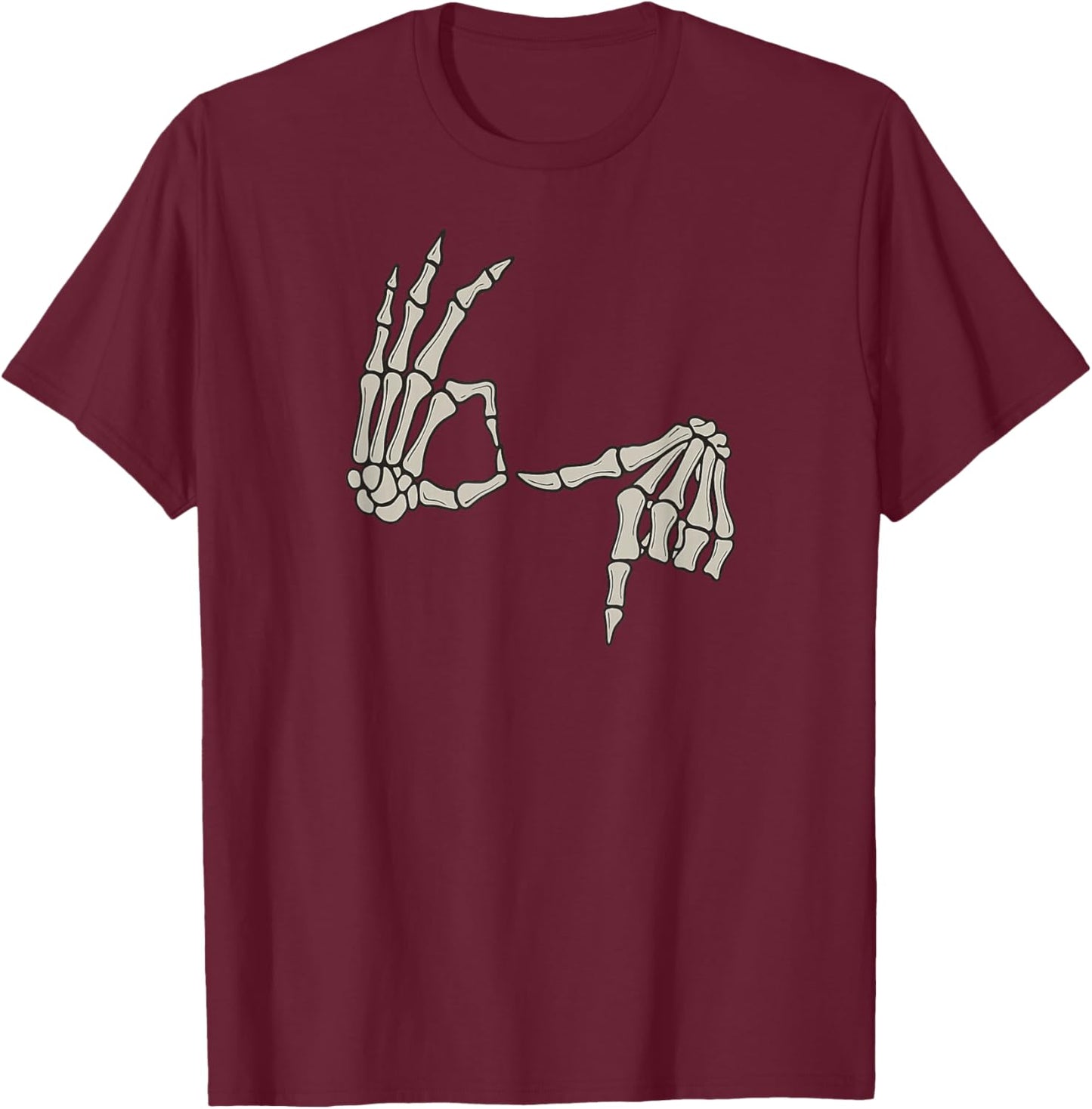 Skeleton Hands 67, Funny Gen Z Slang Six Seven Viral Meme T-Shirt - T-Shirt | Maroon